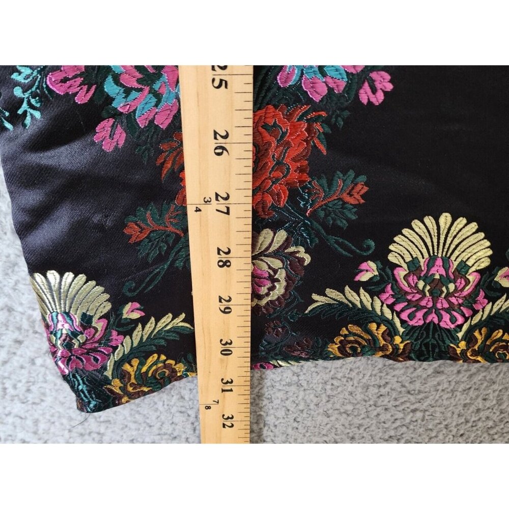 Zara Trafaluc Women's Sleeveless Mini Dress Satin Floral Jacquard Black Size M - Picture 6 of 16